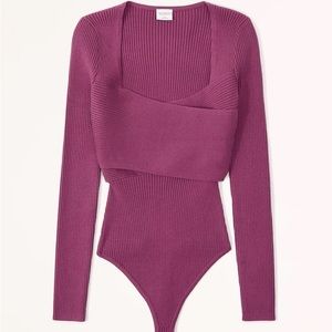Abercrombie & Fitch- LuxeLoft Wrap Sweater Bodysuit. Size small. Brand new